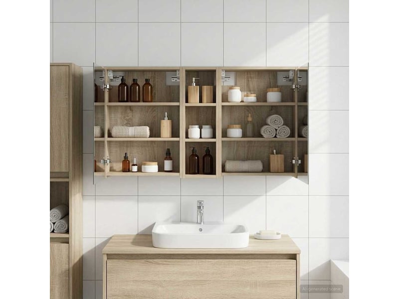 Ensemble de meubles de salle de bain 3 pcs 106x16x62.5 cm shl7663 - Conforama B