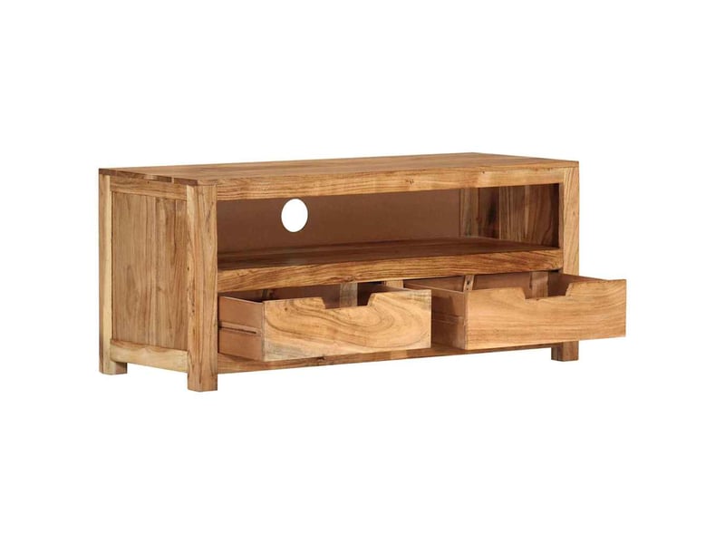  Meuble tv - banc tv - meuble de rangement 88x35x40 cm bois d'acacia massif  - Conforama C