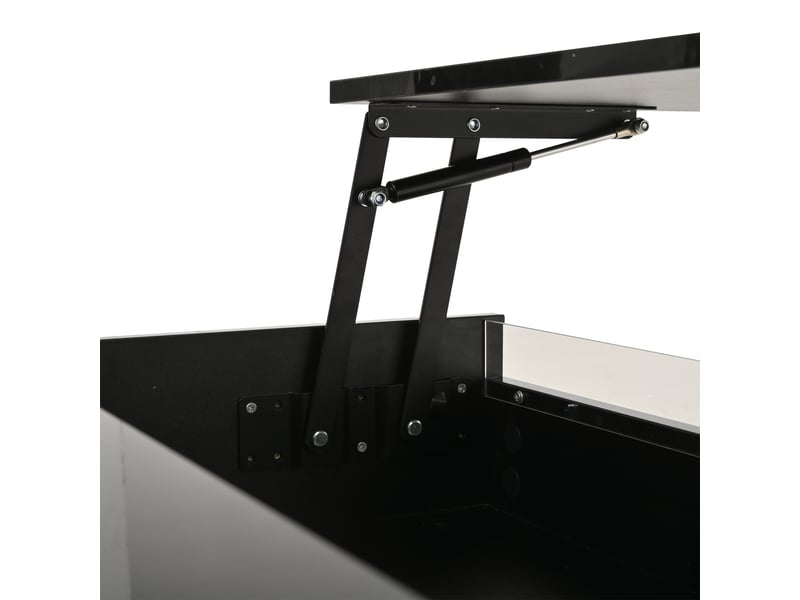  Table basse relevable avec 1 tiroir, rangement led pour salon 70×70×38 cm en panneaux de particules noir  - Conforama D