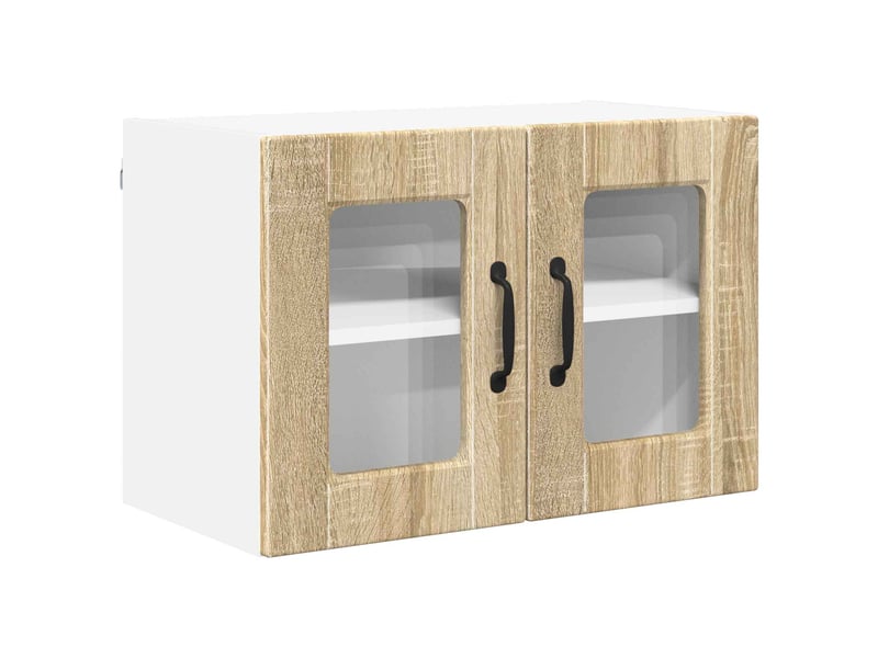 Meuble mural de cuisine, cabinet en verre mural chêne sonoma 60x31x40cm shl7555 - Conforama A
