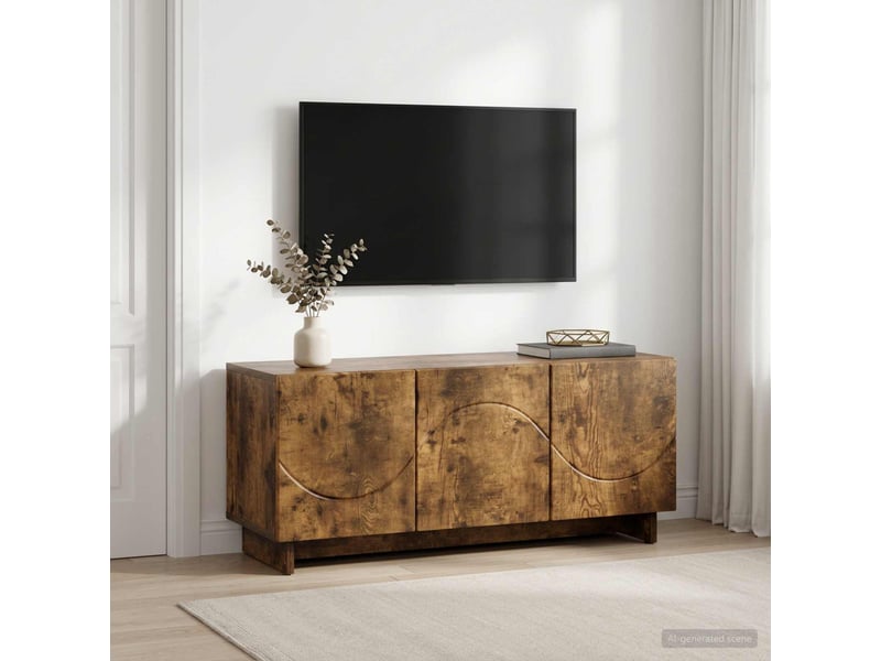  Meuble tv moderne, banc tv 90x34,5x40 cm chêne fumé bois d'ingénierie shl9211  - Conforama B