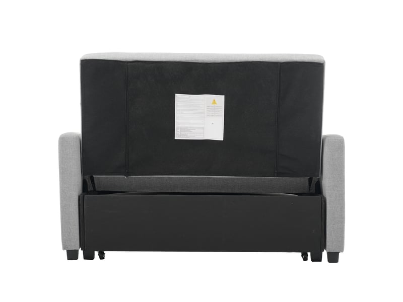  Canapé convertible lit extensible 180x127cm dos réglable tissu lin coton gris antique rangement intégré  - Conforama R