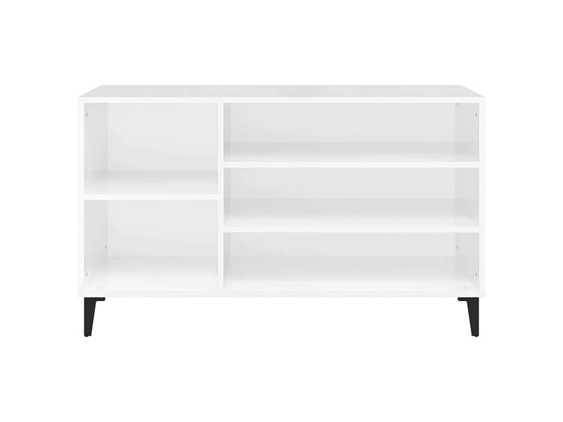  Meuble à chaussure blanc brillant 102x36x60 cm bois ingénierie shl5160  - Conforama E