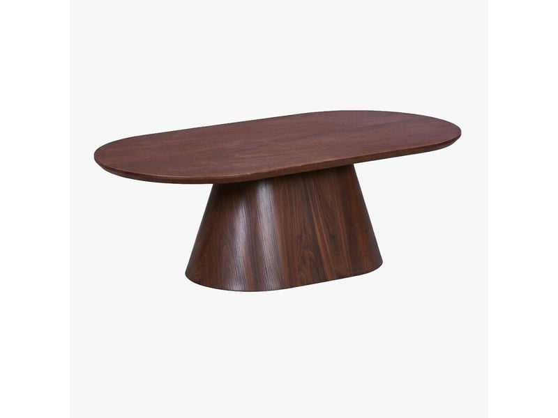  Table basse ovale couleur bois foncé 120 cm  - Conforama C