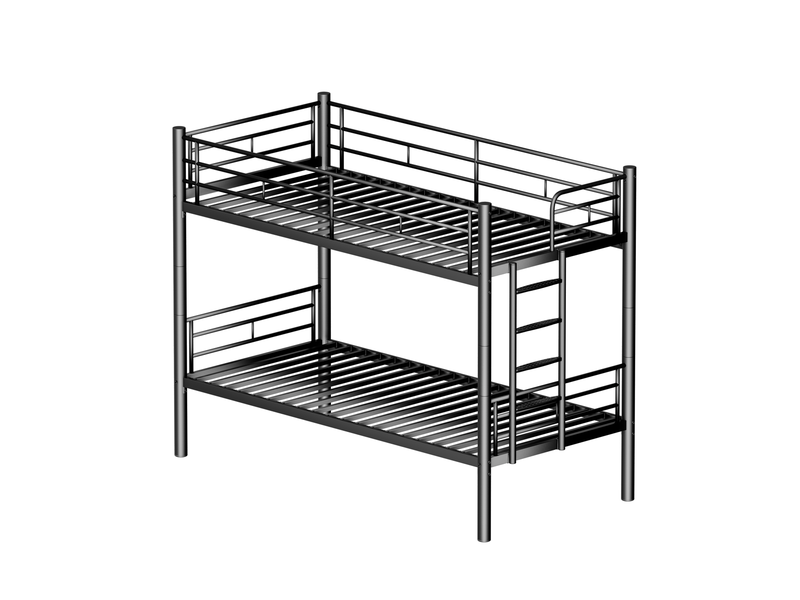  Lit superposé enfant 90x190 cm en métal noir convertible en 2 lits simples  - Conforama A