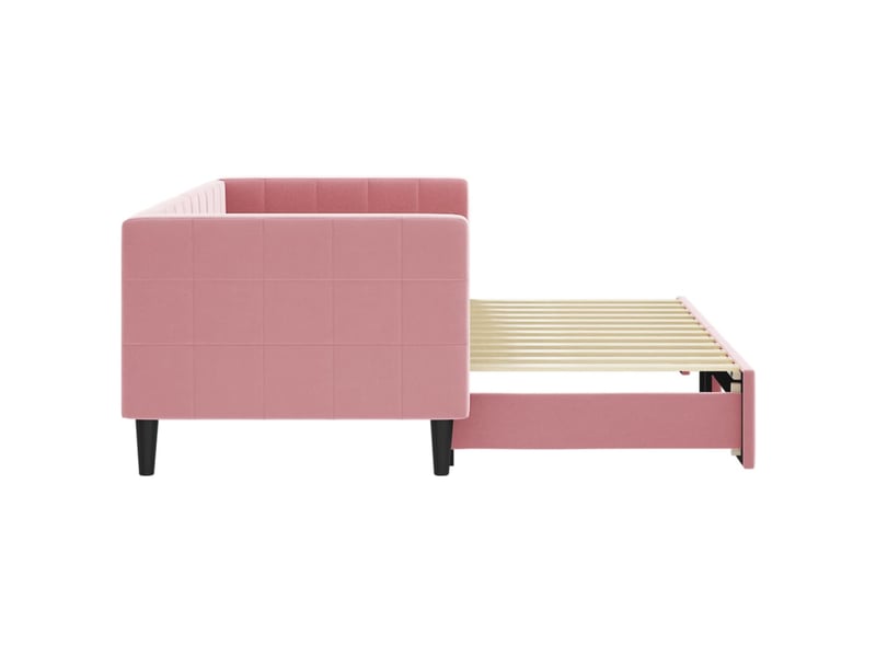  Lit simple- lit adulte -  lit de jour avec gigogne sans matelas rose 80x200 cm  - Conforama C