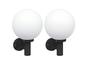 2 pièces applique murale extérieure noir 28x25x38 cm shl31553