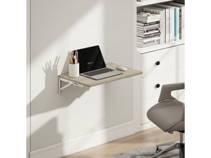 Table murale pliante 60x40 cm avec coins arrondis en chêne pour petit espace