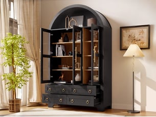 Vitrine coloris noir  BIQZUYA  - 110 cmx185 cm