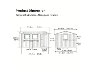 Abri de jardin métal 10m2 acier galvanisé gris avec 3 fenêtres, double porte verrouillable et étagère, cabanon extérieur étanche