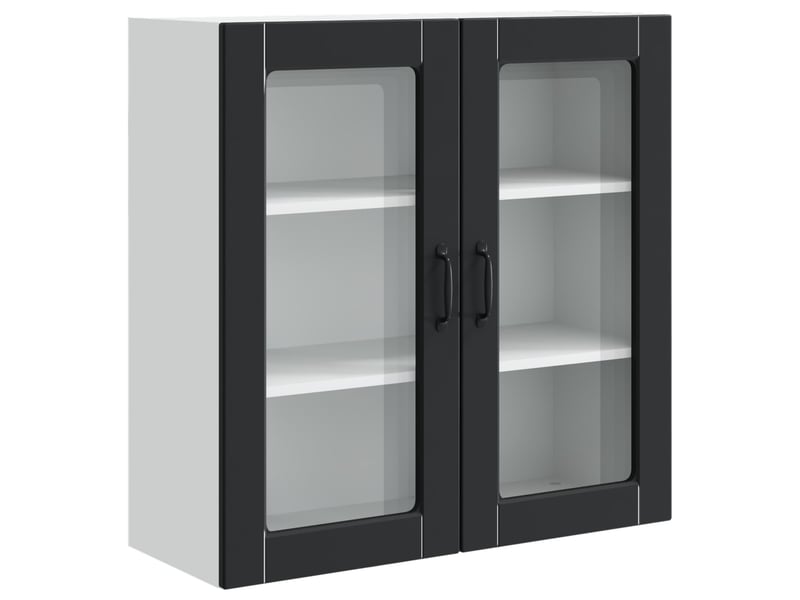 Meuble mural de cuisine, cabinet en verre mural noir 80x31x80cm shl6248 - Conforama A