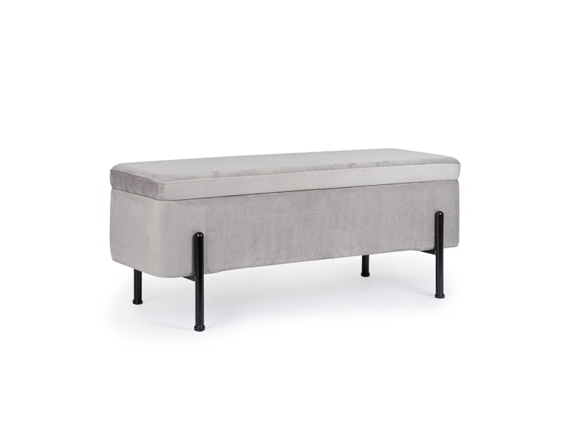  Banc coffre 2 places en velours et piétement noir - nina  - Conforama A