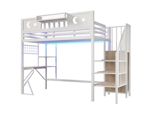 Lit mezzanine 90x200 cm LUHOMFU   coloris blanc