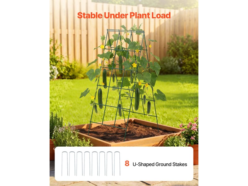  Vevor treillis à concombres jardin plante grimpante forme a 4 grilles 117x46 cm  - Conforama C