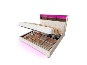 Lit coffre 180x200 cm HAUSS SPOLE coloris beige