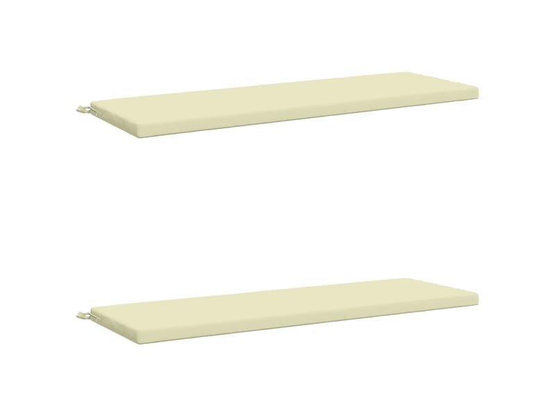  Lot de 2 coussins de banc, coussins d'assise soest 100 % polyester crème cf57221  - Conforama A