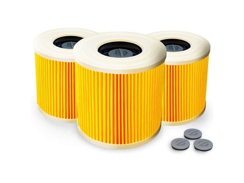  Lot de 3 filtres à cartouche + 3 vis de fermeture supplémentaires - pour aspirateur kärcher wd3 premium wd2 wd3 wd 3 mv3 wd 3 p  - Conforama A