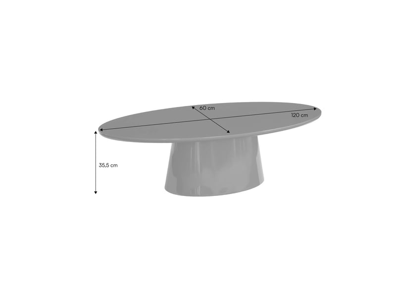  Table basse ovale finition glossy kaki - nell  - Conforama E