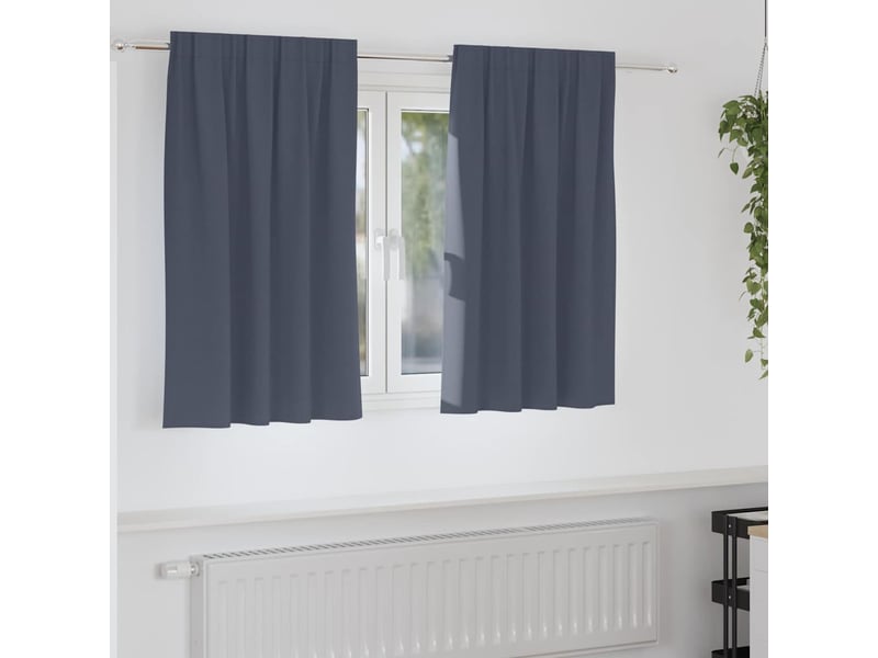 Lot de 2 rideaux occultants, rideaux black-out avec anneaux anthracite 140 x 140 cm cf44546 - Conforama B
