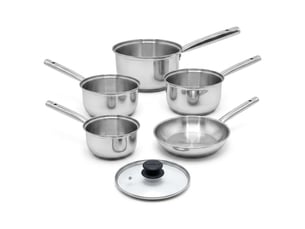 Lot de 4 casseroles 16182022 cm en inox et 1 poêle à frire 20 cm fackelmann rhona