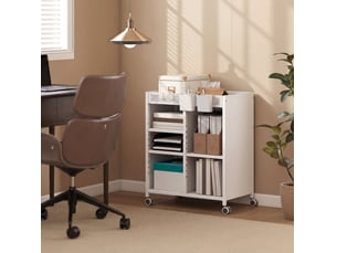 Bibliotheque coloris blanc 4 étagère(s) <strong>DESVIAE</strong> <strong></strong> - 34 cm x 69.5 cm
