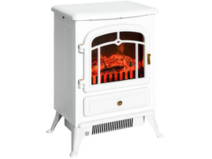 Cheminée électrique 41,5x28x54,8 cm effet flammes blanche
