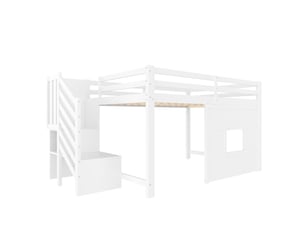 Lit mezzanine 140x200 cm <strong>SAPGAKS</strong>  <strong></strong> coloris blanc