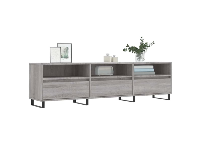  Meuble tv - banc tv - meuble de rangement sonoma gris 150x30x44,5 cm bois d'ingénierie  - Conforama C