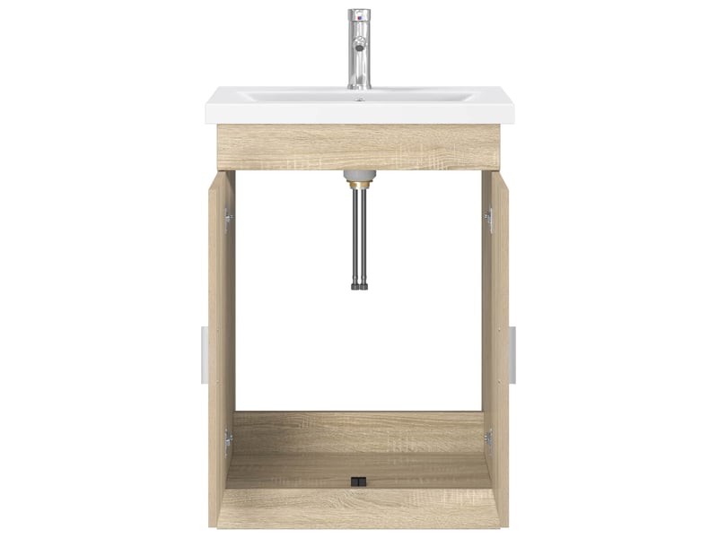  Ensemble de mobilier de salle de bain chêne sonoma shl4337  - Conforama C