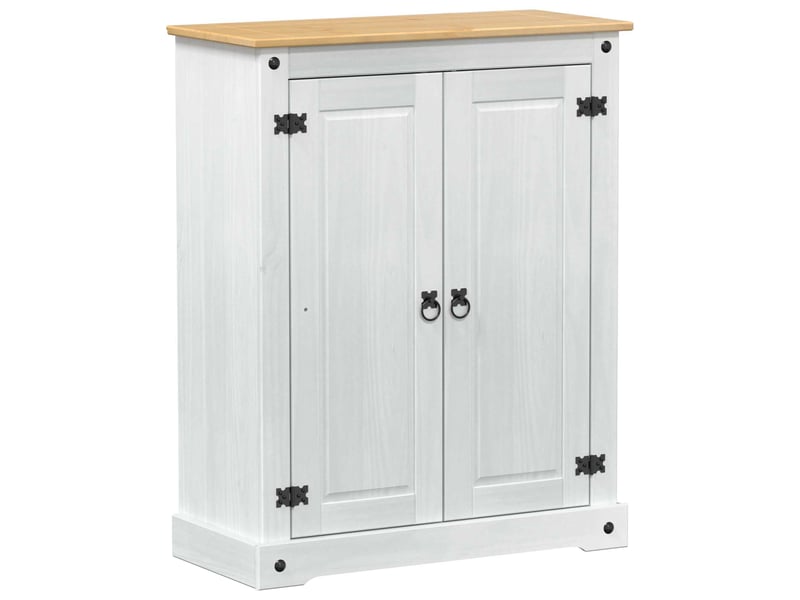  Meuble à chaussure, cabinet à chaussures blanc 86x38,5x108 cm pin massif  - Conforama A