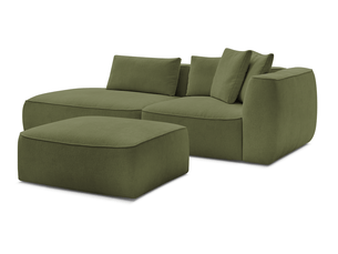 Canapé droit fixe BOBOCHIC LEOPOLD 4 places Tissu vert