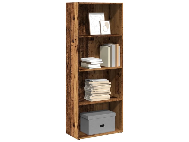  Bibliothèque, meuble de rangement salon vieux bois 60x30x152 cm bois d'ingénierie  - Conforama B
