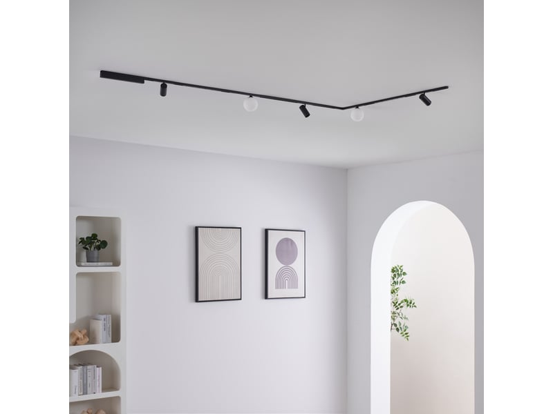 Système de rail magnétique noir 3 m 3 spots 2 profilés et 2 boules led 39w - lyne Lyne - Conforama D