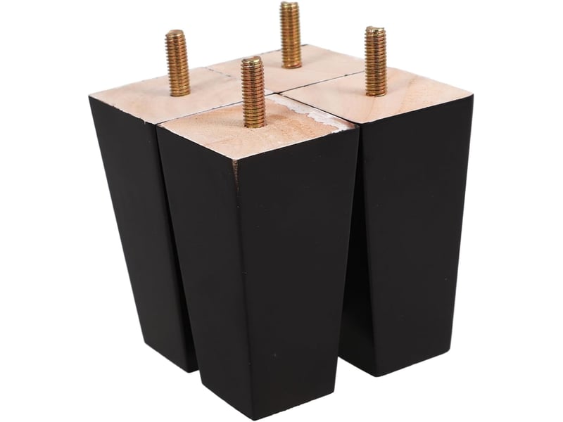  4pièces rechange bois massif pour meubles carrés modernes pour table basse commode canapé et bureau rehausseurs meubles  - Conforama A