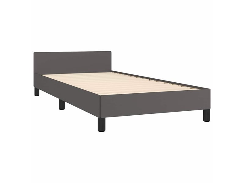  Lit simple- lit adulte -  cadre de lit avec tête de lit sans matelas gris 100x200 cm  - Conforama C