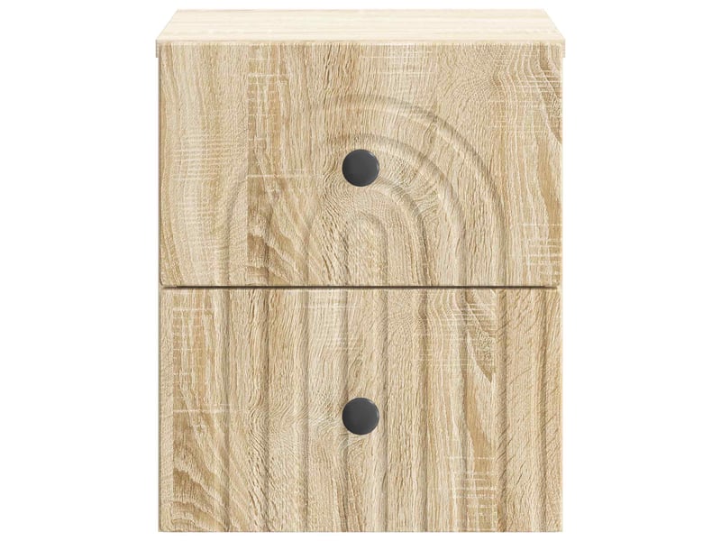  Table de chevet - cabinet de chevet - table de nuit mural chêne sonoma 33 x 34,5 x 40 cm  - Conforama D
