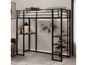 Lit mezzanine 90x190 cm MEUBLIV coloris noir