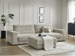 Canapé droit fixe BOBOCHIC SIERRA 4 places Tissu taupe