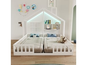 Lit cabane 2x90x200 cm VIVRYN coloris blanc