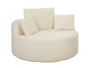 Fauteuil fixe MEUBLIV  Velours côtelé beige vendu A l'unité