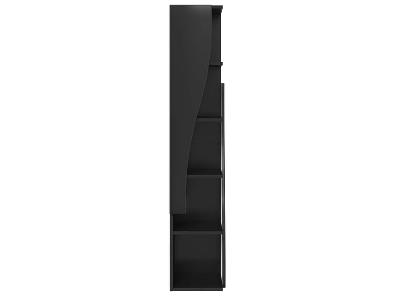  Meuble d'angle, meuble de rangement salon 27,5x27x140cm bois d'ingénierie noir  - Conforama E