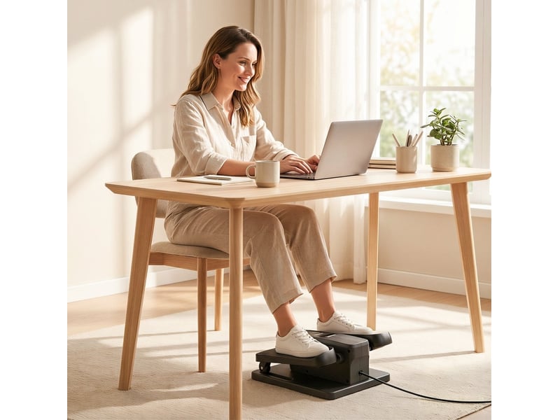  Mini vélo elliptique électrique sous bureau 41x36x16 cm 12 vitesses noir  - Conforama B