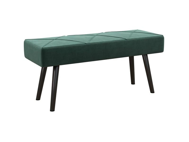  Banc 100x36x45 cm effet velours métal vert  - Conforama A
