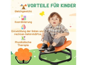 Chaise sensorielle enfant orange, siège rotatif d’équilibre, entraînement sensoriel, plastique