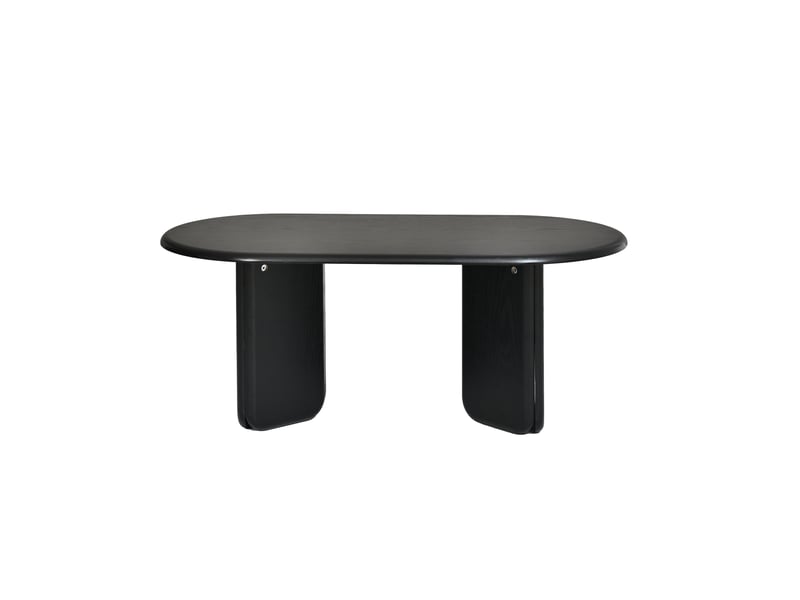  Table basse ovale 99x50x40 cm noire en mdf, pieds décoratifs arrondis et charge 40 kg Fay Lum - Conforama D