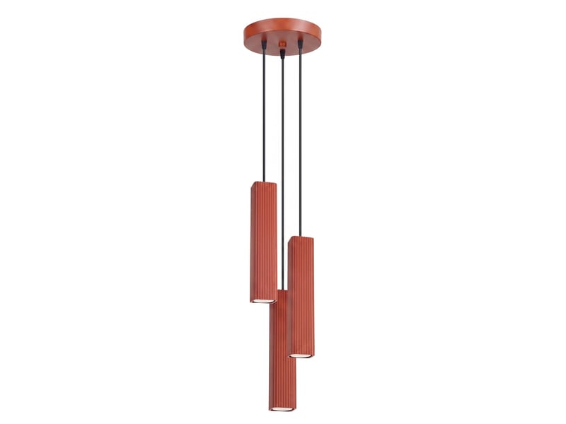  Suspension rayo 3p ocre rouge aluminium moderne 108x20x20cm SL.3199 - Conforama A