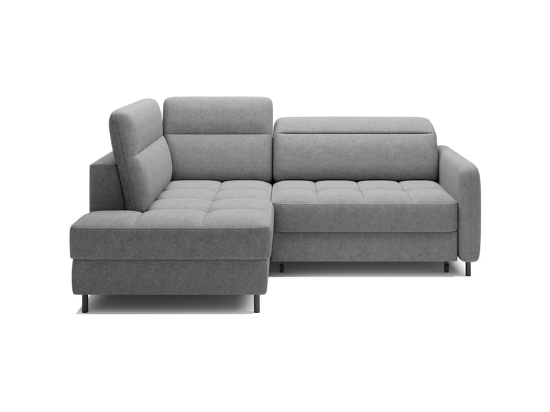 Canapé d'angle gauche convertible barnea 208 cm gris chiné avec rangement - Conforama A
