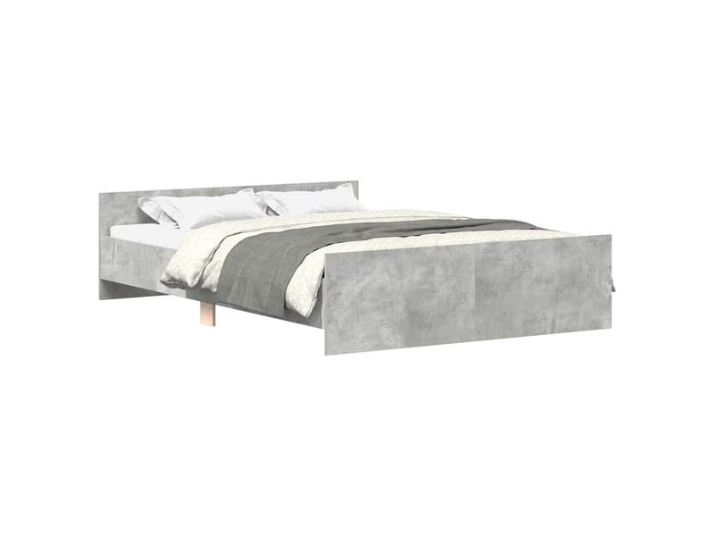  Lit double- lit adulte -  cadre de lit sans matelas gris béton 135x190 cm  - Conforama A