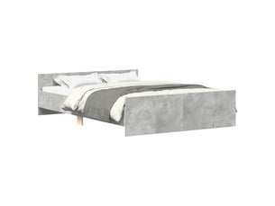 Lit 2 places 135x190 cm    coloris gris