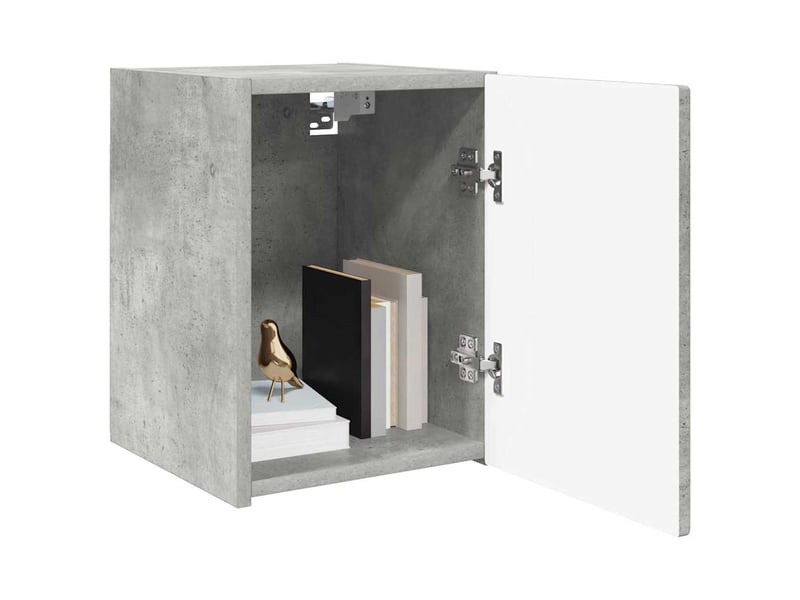  Meuble tv - banc tv - meuble de rangement mural 2 pcs béton bois d'ingénierie  - Conforama C